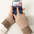 thumbnail image 3 of LShunze Winter Fingerless Gloves for Women Half Finger Typing Gloves with Long Wrist Cuff Knit Fingerless Mittens for Women Winter Work Typing, 3 of 8