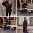 thumbnail image 4 of Double Breasted Crop Trench Coats for Women Casual Stand Collar Belted Lightweight Outerwear, 4 of 6
