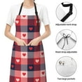thumbnail image 6 of Lsque Heart Plaid Waterproof Apron Chef Aprons for Men Heavy Duty Chemical Work Apron Extra Long Grilling Aprons with Adjustable Bib Apron, 6 of 9