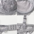 thumbnail image 5 of Ropa interior sexy europea y americana de talla grande para mujer, sujetador de encaje transpirable transparente ultrafino, conjunto de sujetador antiflacidez pequeño con pecho grande, 5 of 5