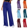 thumbnail image 5 of qucoqpe Womens Wide Leg Sweatpants with Pockets High Waisted Baggy Pants Drawstring Workout Athletic Joggers, 5 of 5