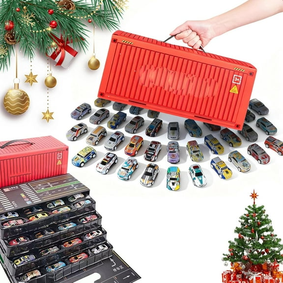 48 Mini Pull-Back Cars with Built-in Garage Set, Alloy Die-Cast Vehicles Friction Powered Toy Cars for Kids Party Favors