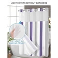 thumbnail image 4 of No Hook Shower Curtains with Snap-in Liner Set, Purple Grey Striped Waterproof Hotel Style Bathroom Shower Curtain, Minimalist Farmhouse Stripe Breathable Mesh Top Window Bath Curtains 60''x72'', 4 of 6