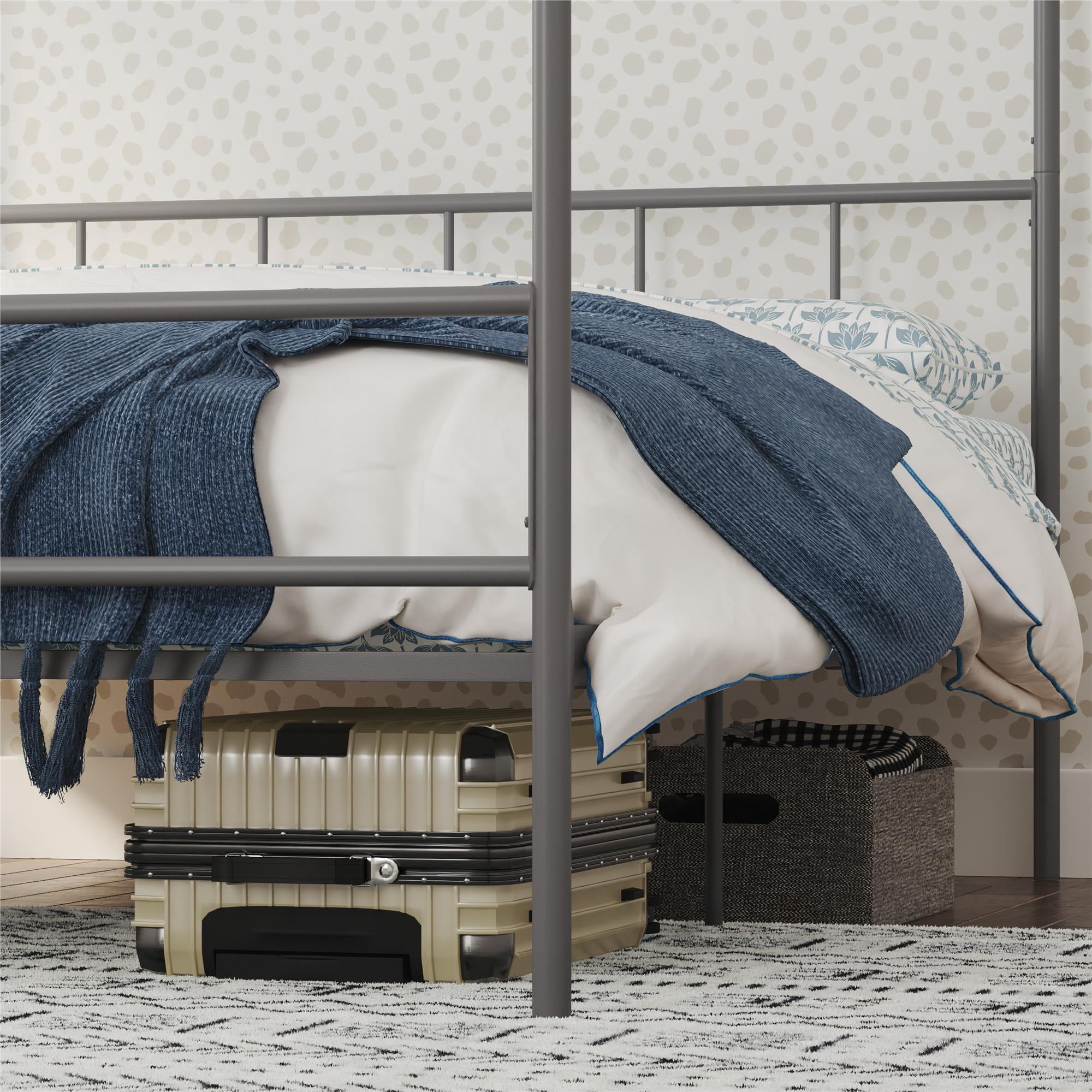 Novogratz Marion Metal Canopy Platform Bed Frame, Full, Gunmetal Grey