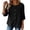 1#Black, variant on Women's 3/4 Sleeve Linen Top - Casual V-Neck Button Down Shirt in Solid Color, 3/4 Sleeve Blouses for Women, Womens Summer Tops Breathable,Light Blue M