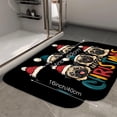 thumbnail image 2 of 1pc Three Pug Dogs Wearing Santa Absorbent Non-Slip Bathroom Thickened Flannel Rug Decor,Soft,Quick Drying,Suitable For Indoor/outdoor Use,Bathrooms,Bedrooms,Kitchens,Terrace,Laundry Rooms,16"x24", 2 of 9
