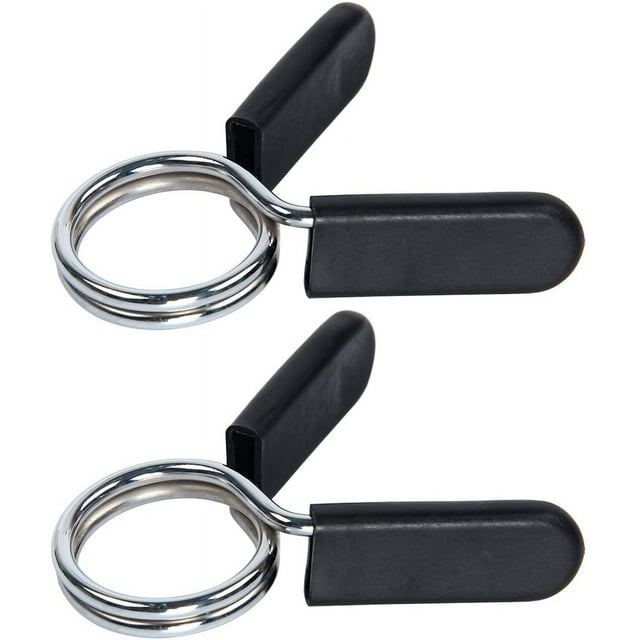Lot de 2 Colliers à Ressort pour Haltères 30mm avec Poignées en Caoutchouc