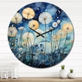 thumbnail image 1 of Designart "Blue Dandelion landscape Pointillism Dot II" Landscapes Oversized Wall Clock, 1 of 6