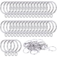 thumbnail image 1 of XINQIHANG 36 Pack 38mm Inner Diameter Metal Curtain Drape Sliding Eyelet Rings Silver Tone, 1 of 6