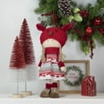 thumbnail image 2 of Northlight Nordic Girl with Moose Antler Hat Christmas Figure - 17" - Red and White, 2 of 7