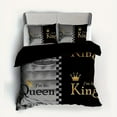 thumbnail image 3 of Digital 3D printing Black and gray crown letters Bedding Set-Four Seasons,3,gray,Full, 3 of 7