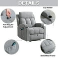 thumbnail image 5 of Bonzy Home Massage Recliner Chair with Cup Holders Heat and Vibration Fabric Sofa Furniture,Gray, 5 of 7