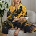thumbnail image 6 of Sikiie Elegant Gold Leaf Peacock Women's Long-Sleeve Shirt and Full-Length Bottom Pajama Set (s-xxl)-XX-Large, 6 of 7