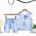thumbnail image 2 of mgoYE Toddler Summer Outfits Toddler Boys Cotton Tank Top and Shorts Set, Summer Outfit|Light Blue 12-18 Months, 2 of 4