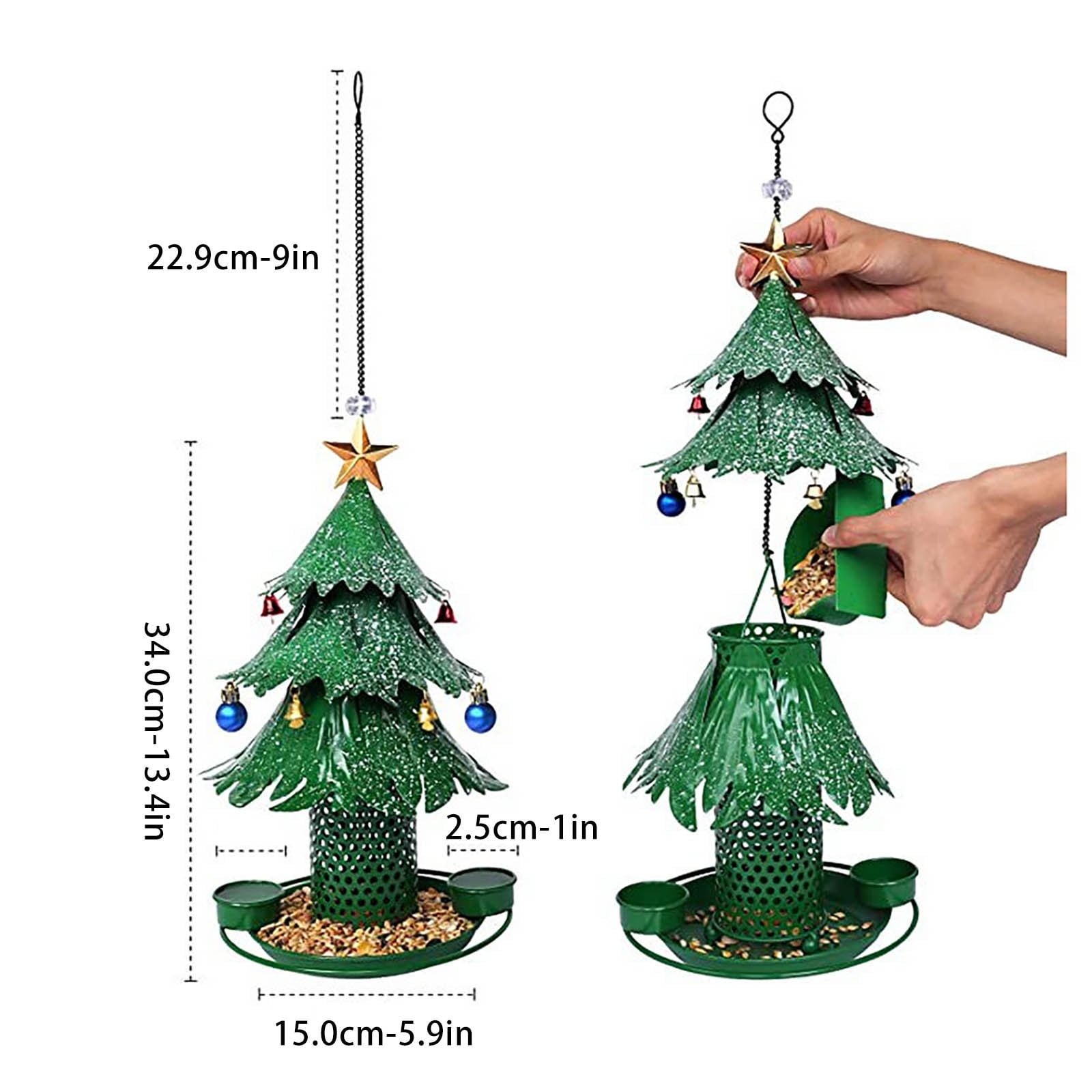 Uuiauoio Christmas Tree Bird Feeders for Outdoor, Hanging Outdoors, Wild Bird Feeders as a Gift for Bird Lovers，Christmas Decorations ，Garden Decoration