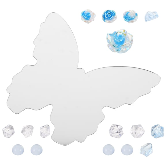 Worgeous Silver Butterfly and Flower Cake Decorations for Valentine's Day and Birthdays, Elegant Plastic Cake Toppers