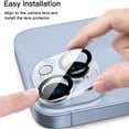 thumbnail image 3 of Protector For Apple iPhone 13 (6.1")Tempered Glass Camera Lens Protector Ultra HD, 9H Hardness, Scratch Resistant Back Camera Protection Screen Cover - Clear, 3 of 10