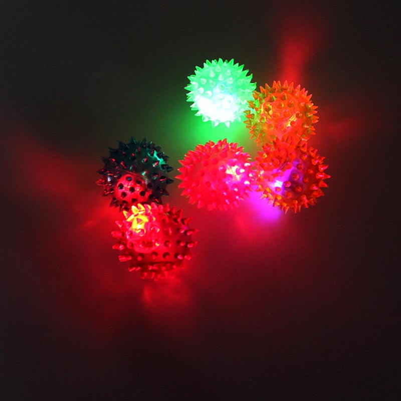 New Flashing Light Up High Bouncy Soft Prickly Massage Ball Funny