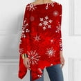 thumbnail image 2 of Oversized Graphic T Shirts for Women Plus Size Christmas Holiday Outfit Long Batwing Sleeve Asymmetrical Tunic Top (XX-Large, Red), 2 of 5