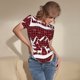 thumbnail image 3 of Balery Christmas Buffalo Plaid Body de cuello redondo de manga corta para mujer Tops de manga corta Tops básicos-Small, 3 of 7