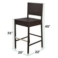 thumbnail image 2 of Sunny Dark Coffee Wicker Barstool Indoor Outdoor Patio Furniture All Weather Bar Stool, 2 of 5