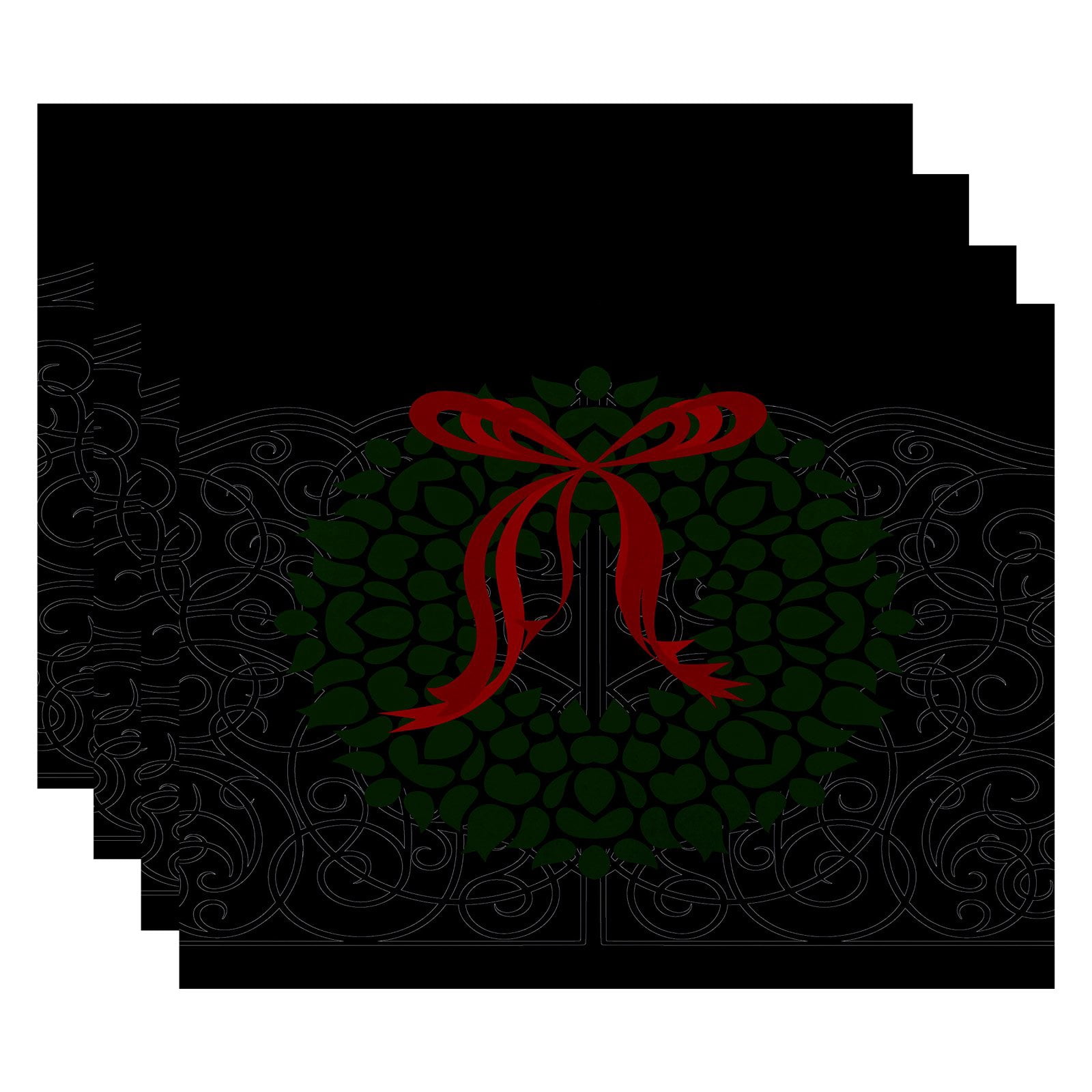 Simply Daisy 18" x 14" Gate Wreath Floral Print Placemats, Set of 4