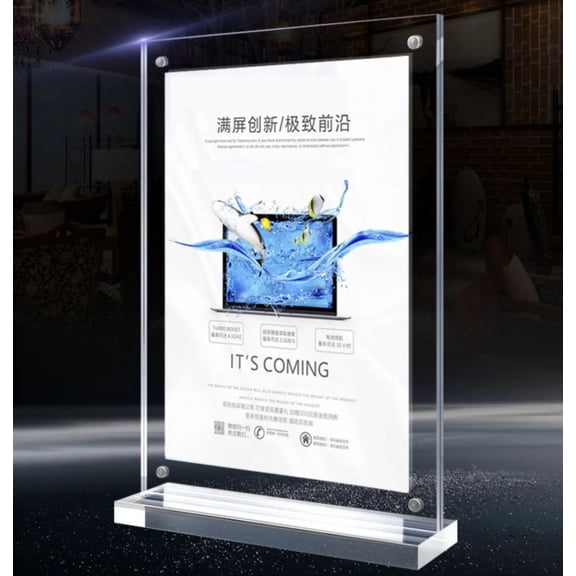 A4/A5/A6 Acrylic Crystal Clear Price Tag Clip Sign Card Holder Table Desk Top Menu Display Label Racks Phone Frame Stand