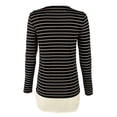 thumbnail image 2 of Women's Striped Contrasting Underlayer Top-BM-S, 2 of 4