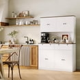 thumbnail image 2 of 71" Tall Kitchen Pantry Cabinet with Charging Station | 47" w Storage Cabinet with Countertop, 2 Drawers, Microwave Stand for Kitchen, Dining Room, Living Room, 2 of 7