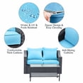 thumbnail image 7 of Superjoe 3 Pcs Outdoor Patio Sofa Sets All Weather PE Rattan Wicker Cushioned Loveseat with Coffee Table,Blue, 7 of 7
