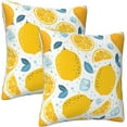 thumbnail image 6 of Lemon Throw Pillow Covers Set of 2 Soft Pillow Case Protectors with Zipper Standard Size Pillowcase Square for Bed, Sofa, Living Room, Outdoor (16"x16"), 6 of 6