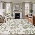 thumbnail image 2 of Farmhouse Sage Green Large Area Rugs for Bedroom Living Room, Soft Non Slip Carpet Bedside Rug, Vintage Flower Leaf Botanical Rectangular Floor Cover Kitchen Accent Rug 5'x8' for Dining Room/Office, 2 of 9