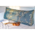 thumbnail image 4 of WOWMAX Large Bolster Triangular Headboard Backrest Positioning Support Reading Wedge Pillow for Day Bed Bunk Bed Removable Cover California King Lake Blue, 4 of 5
