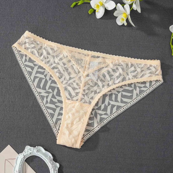Sexy Lady Transparent Underwear Women Floral Lace Briefs Seamless Hollow Out Panties