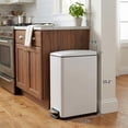 thumbnail image 4 of Innovaze 11.9 Gal./ 45 Liter  Slim Stainless-Steel-Made Step-on kitchen Trash Can (Matt White), 4 of 9