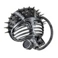 thumbnail image 1 of Metallic Finish Spiked Steampunk Full Face Submarine Diver Mask Halloween, 1 of 3