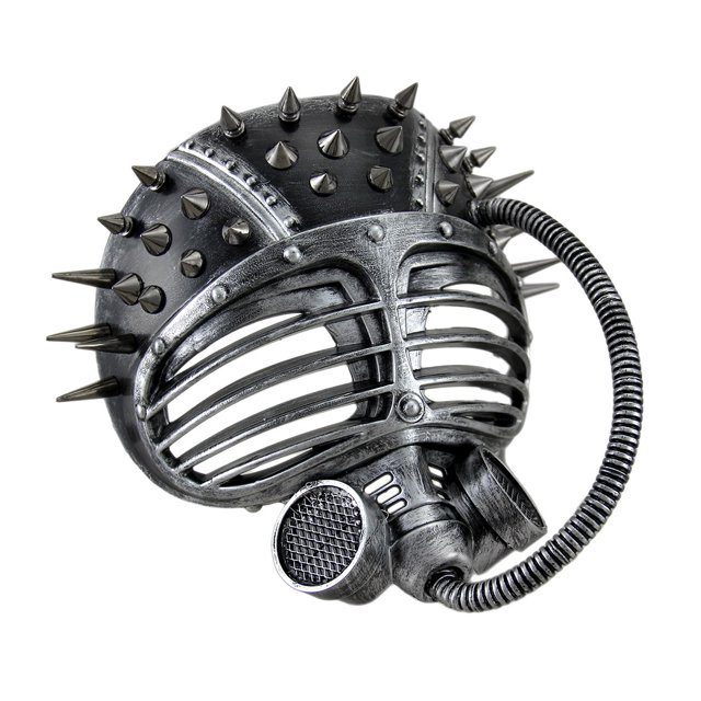 Metallic Finish Spiked Steampunk Full Face Submarine Diver Mask Halloween