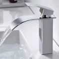 thumbnail image 1 of Elegant Modern Brass Waterfall Bathroom Faucet with Hot and Cold Water Controls, 1 of 5