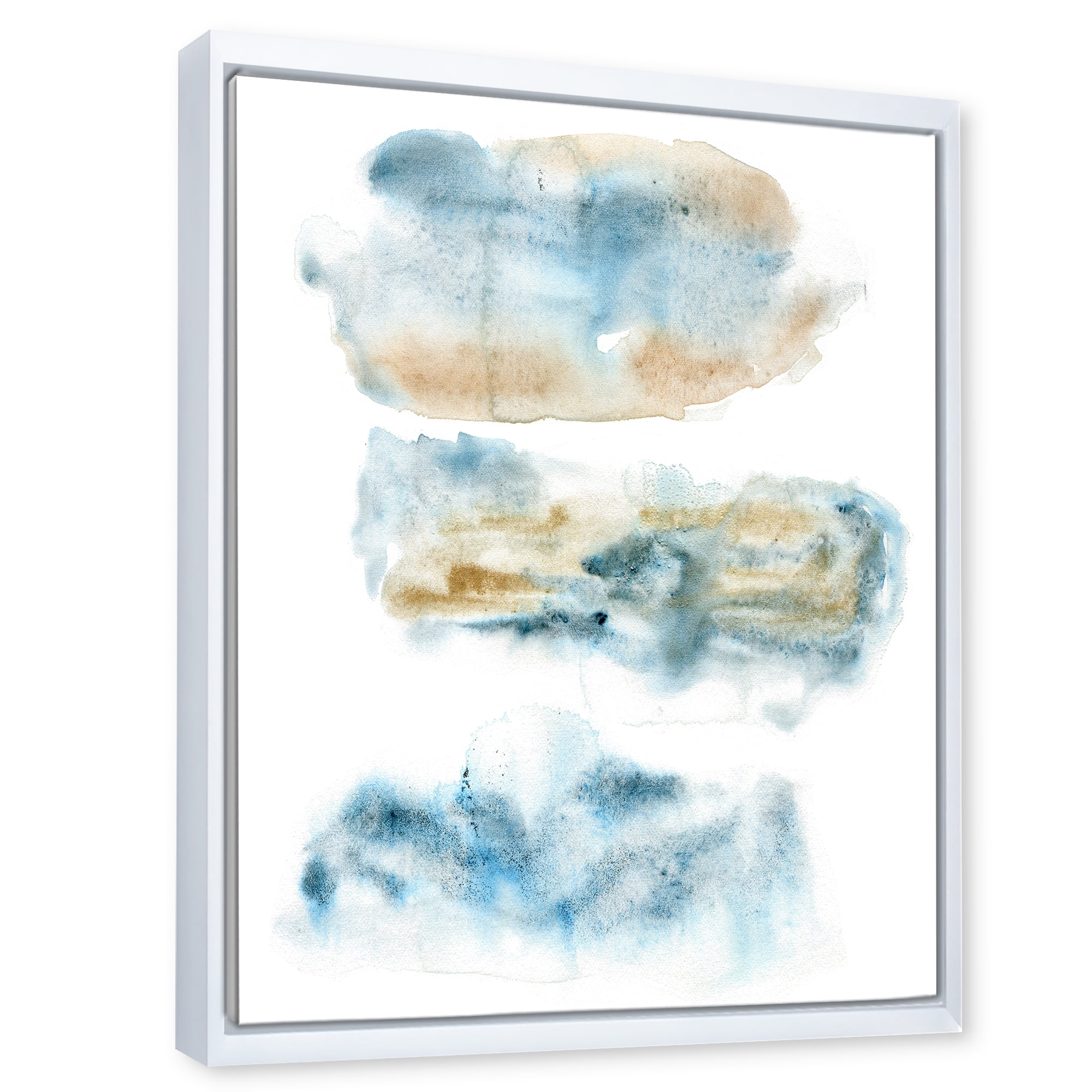 Abstract Of Clouds Dark Blue Colored II 24 in x 32 in Framed Painting Canvas Art Print, by Designart