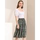 thumbnail image 4 of Falda Midi Allegra K Para Mujer Faldas Con Gradas Casuales Con Cintura Elástica Verde oscuro XL, 4 of 6