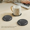 thumbnail image 4 of SNNROO Coasters for Drinks 6-Piece with Holder, Black Round Cup Mat Pad Use, 4 of 5