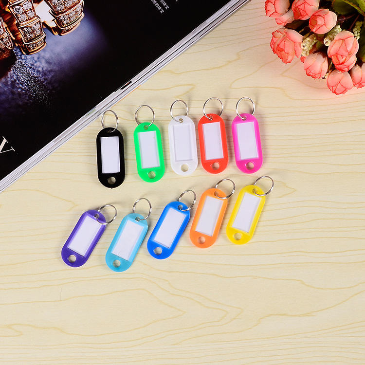 Key Tag, 10 Colors Plastic Key Rings, Writable Tag Color Key Rings