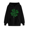thumbnail image 3 of VBTAPA 2025 St. Patrick's Day Womens Graphic Hoodies Irish Shamrock Print Hooded Sweatshirt Loose Casual Kangaroo Pocket Pullover Hoodie Black XXL, 3 of 5