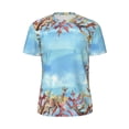 thumbnail image 5 of Wukai Sea and Fish Print Men's Short-Sleeved Mesh T-Shirt,Quick-Dry Short Sleeve Workout T-Shirt-4X-Large, 5 of 8