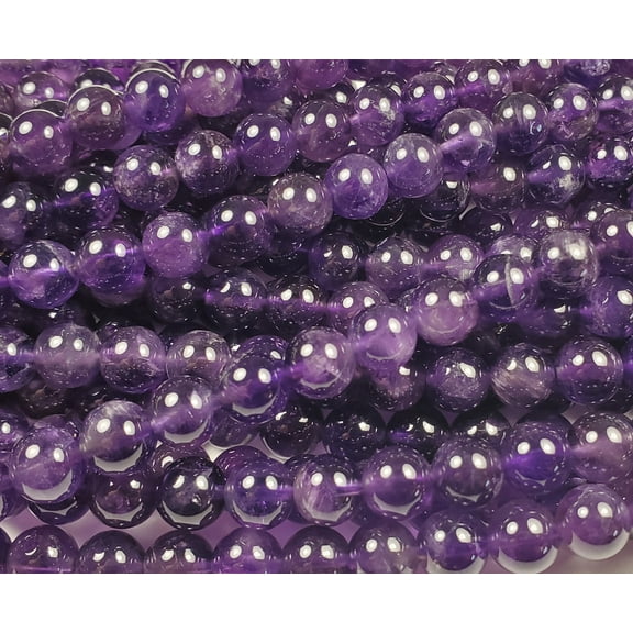 7.8mm High Quality Amethyst Smooth Round Beads Genuine Gemstone Natural Jewelry Making