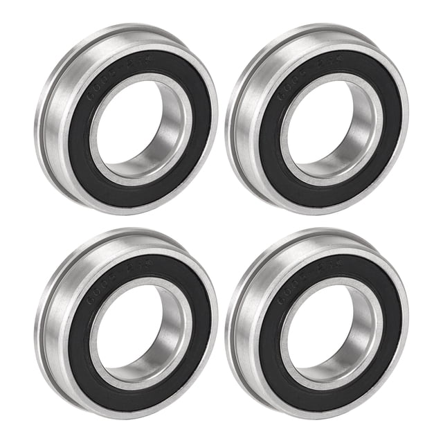 Unique Bargains F6005-2RS 25x47x12mm Double Scellé Roulements à Billes à Bride en Acier Chromé 4 Pack