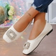 thumbnail image 6 of Wensltd Women Shoes Square Toe Shallow Mouth Dressy Work Shoes Rhinestone Casual Comfortable Flats, 6 of 9