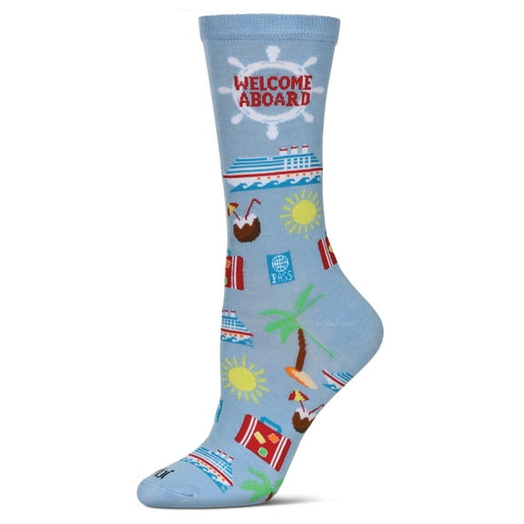 MeMoi Women's Cruise Ship Rayon From Bamboo Crew Socks - Womens - Female, 9-11, Light Blue