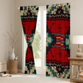 thumbnail image 3 of jejeloiu Rustic Western Aztec Blackout Curtains Set of 2 (52x84 Each),Retro Bohemian Geometric Window Curtains,Red Brown Black Curtains and Drapes For Men Women,Home Decor, 3 of 6