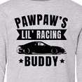 thumbnail image 4 of Inktastic Pawpaw's Lil' Racing Buddy with Car Silhouette Long Sleeve Youth T-Shirt, 4 of 5